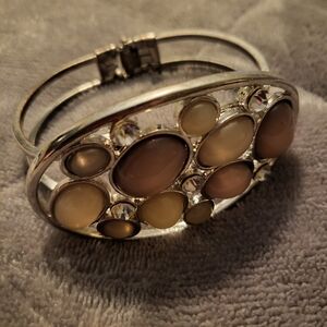 Cuff Bracelet Silver and Cream